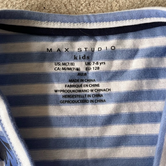 Max Studio Kids Striped Long Sleeve Top Girl’s 7/8 - Picture 6 of 7